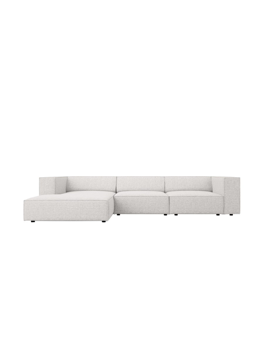 
4-Seater Designer Corner Sofa "Arendal" - Chenille Light Grey / Left corner section