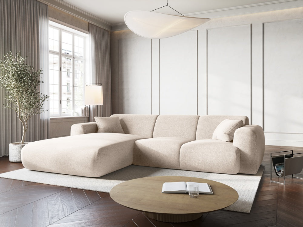 
4-Sitzer Design Ecksofa „Nolio II“ - Chenille Light Beige / Eckteil links