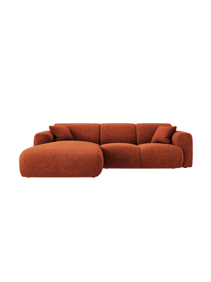 
4-Sitzer Design Ecksofa „Nolio II“ - Chenille Terracotta / Eckteil links