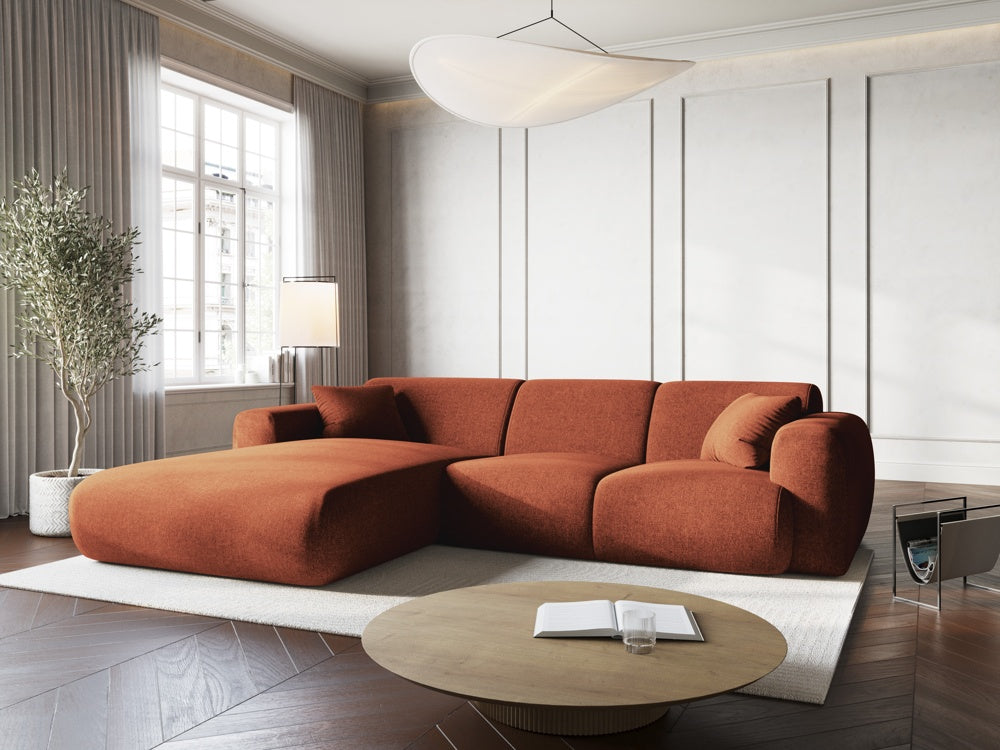 
4-Sitzer Design Ecksofa „Nolio II“ - Chenille Terracotta / Eckteil links