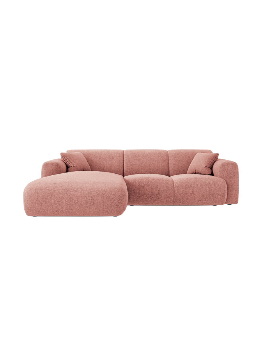 
4-Sitzer Design Ecksofa „Nolio II“ - Chenille Rosa / Eckteil links