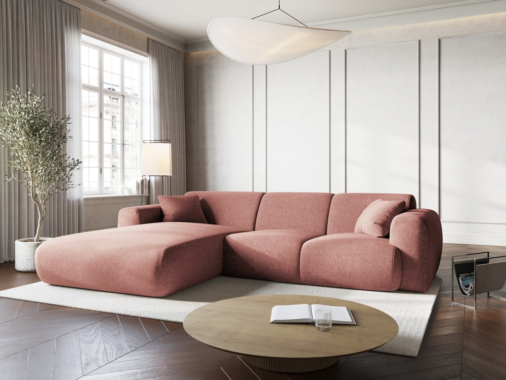 
4-Sitzer Design Ecksofa „Nolio II“ - Chenille Rosa / Eckteil links