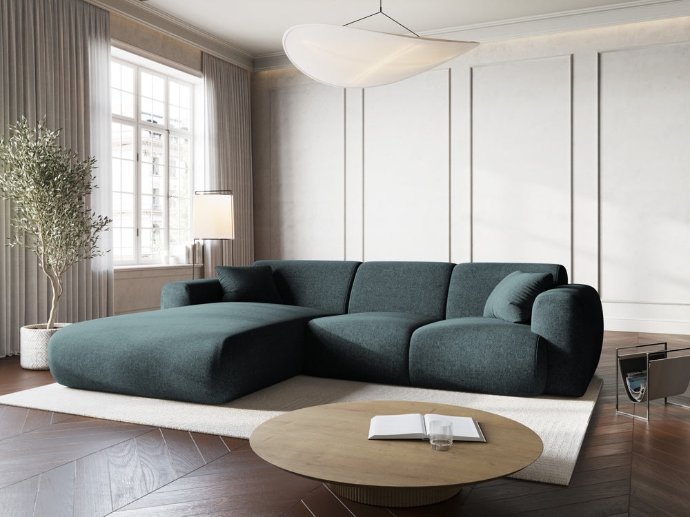 
4-Sitzer Design Ecksofa „Nolio II“ - Chenille Petrol / Eckteil links