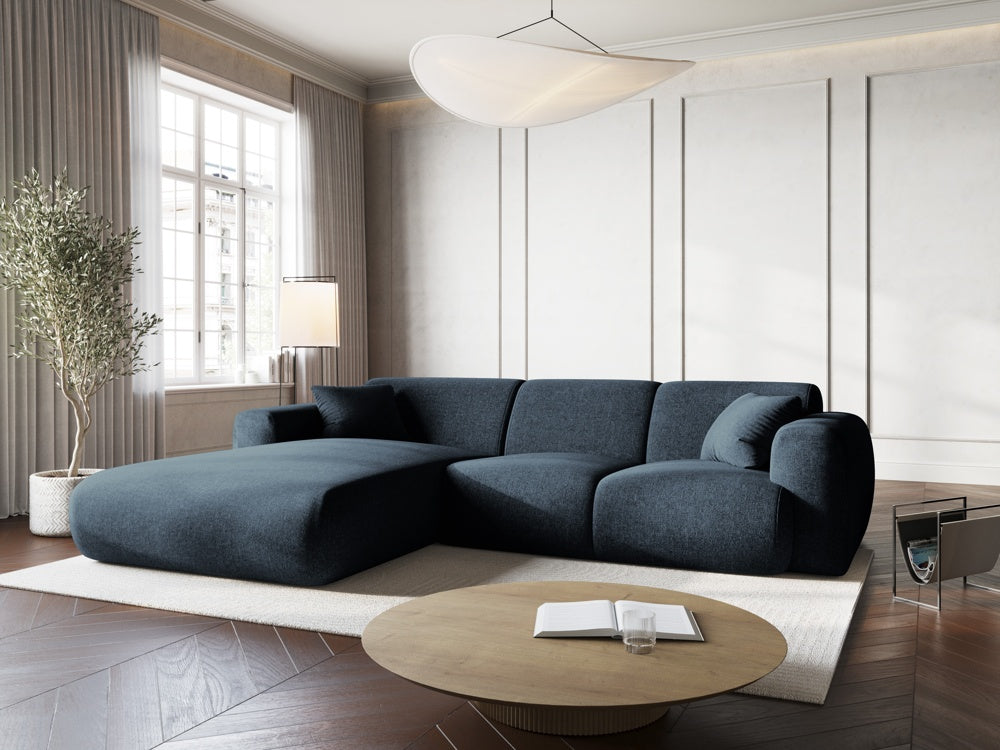 
4-Sitzer Design Ecksofa „Nolio II“ - Chenille Königsblau / Eckteil links