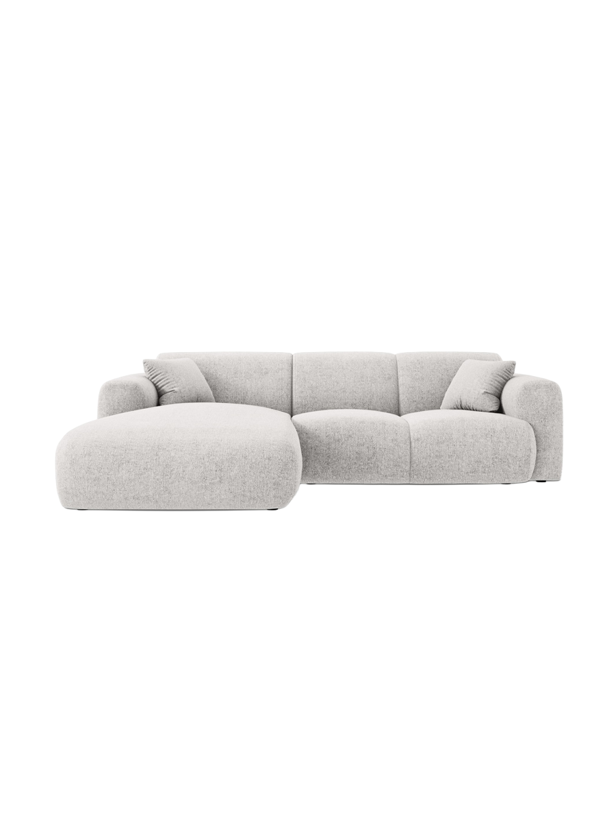 
4-Sitzer Design Ecksofa „Nolio II“ - Chenille Hellgrau / Eckteil links