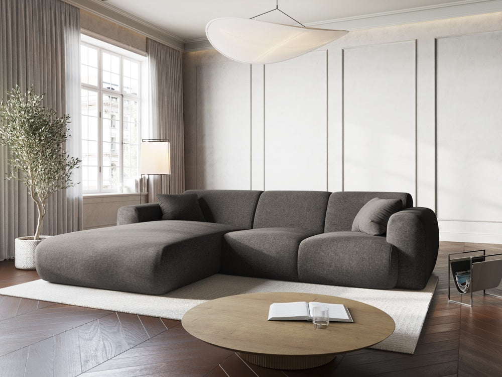 
4-Sitzer Design Ecksofa „Nolio II“ - Chenille Grau / Eckteil links