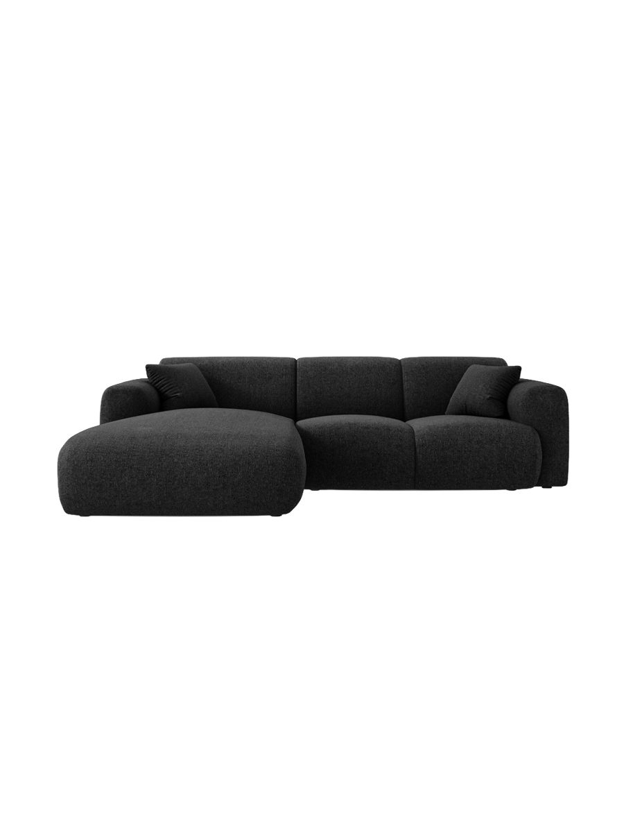 
4-Sitzer Design Ecksofa „Nolio II“ - Chenille Schwarz / Eckteil links