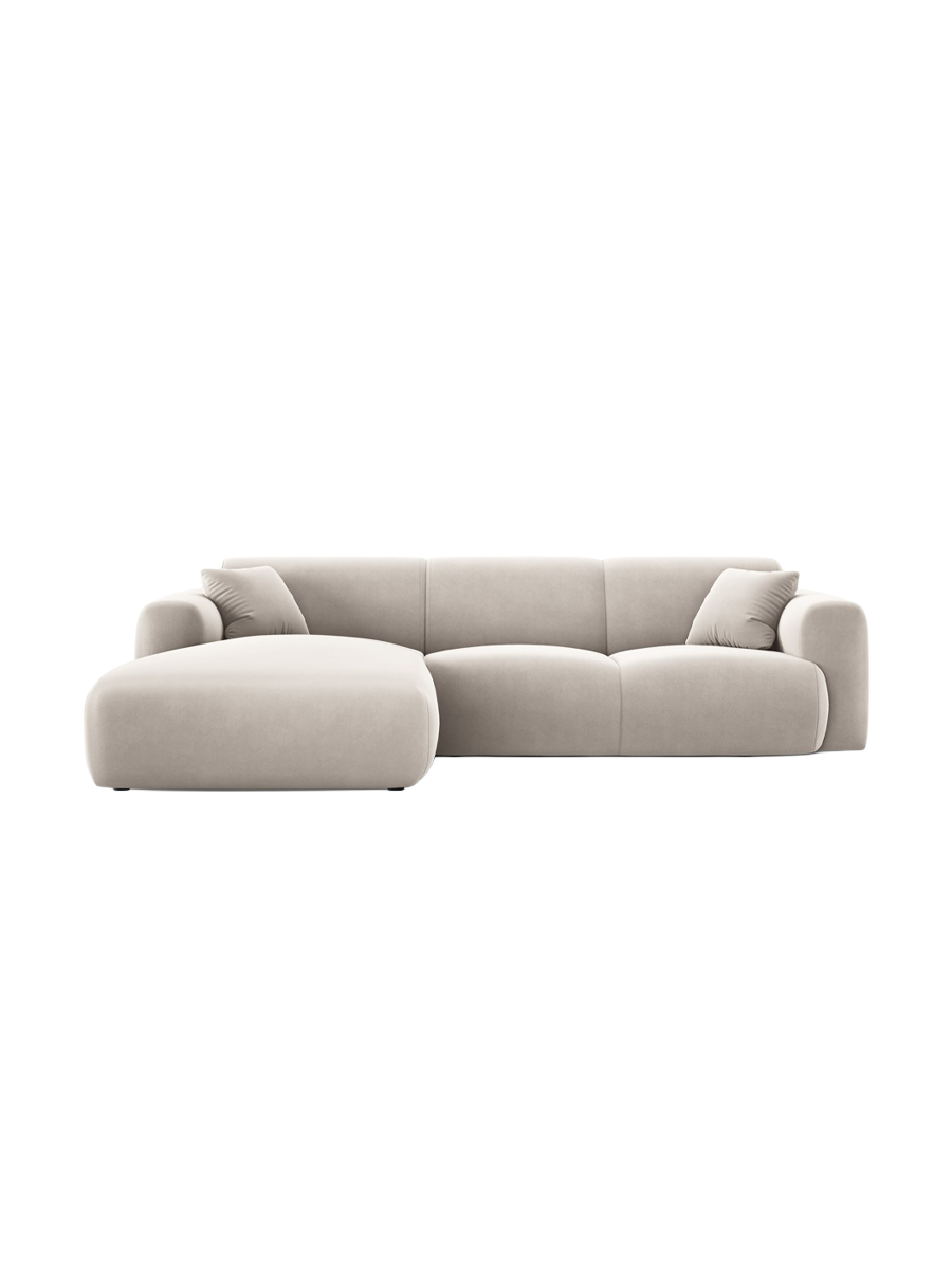 
4-Sitzer Design Ecksofa „Nolio II“ - Samt Beige hell / Eckteil links