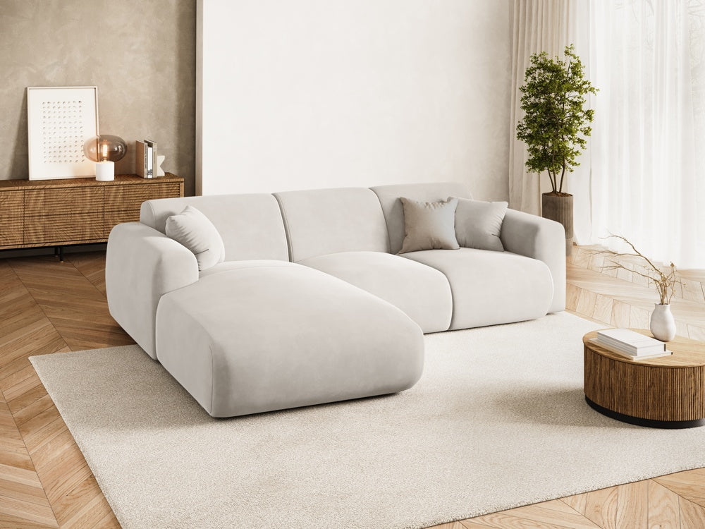 
4-Sitzer Design Ecksofa „Nolio II“ - Samt Beige hell / Eckteil links