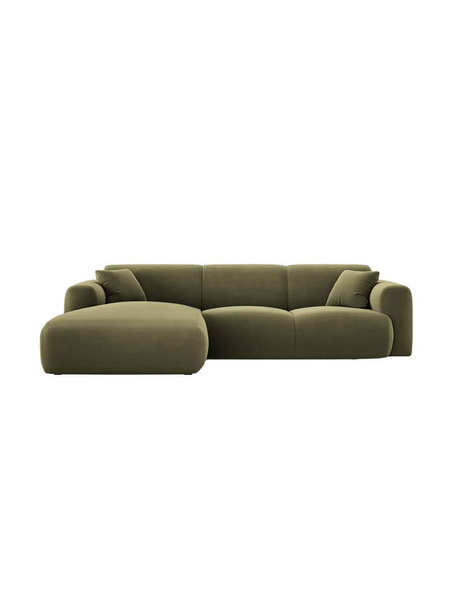 
4-Sitzer Design Ecksofa „Nolio II“ - Samt Hellgrün / Eckteil links
