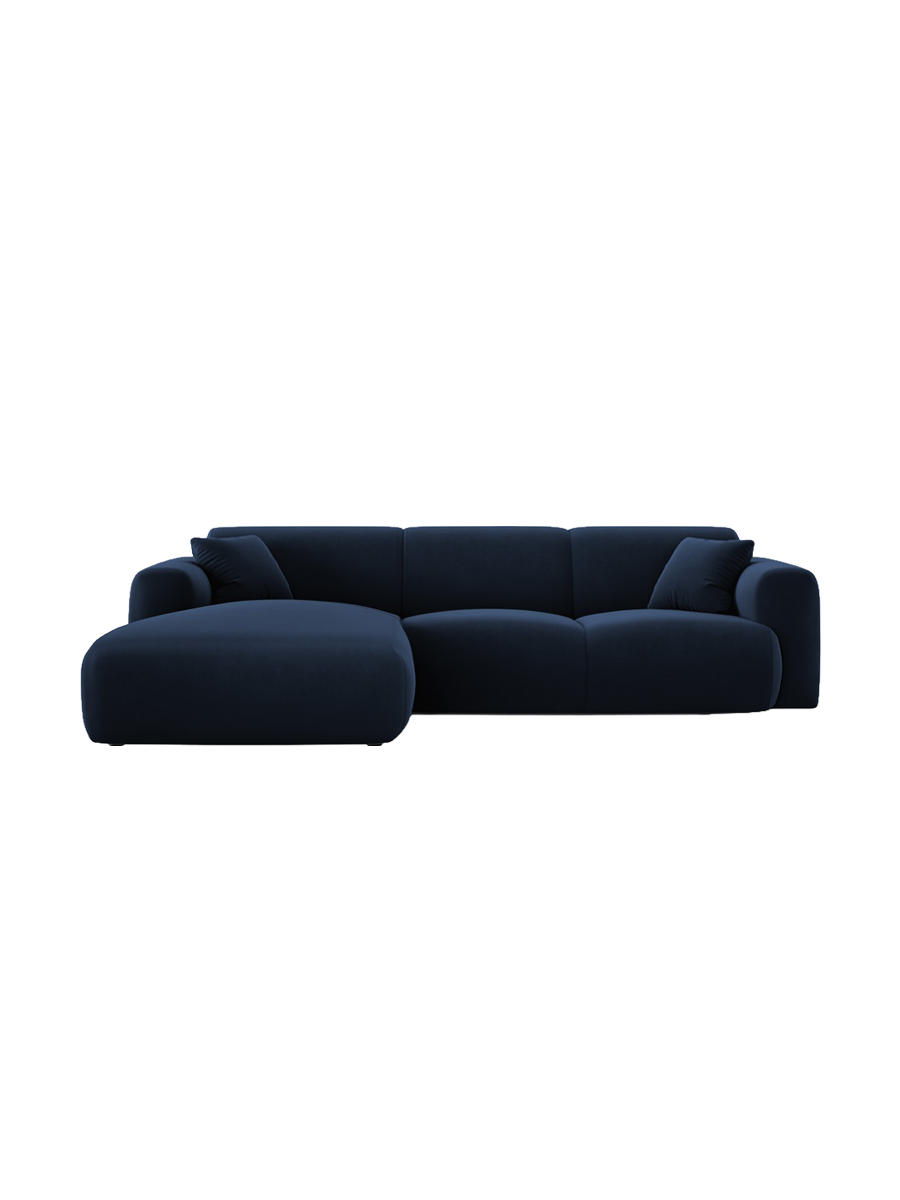 
4-Sitzer Design Ecksofa „Nolio II“ - Samt Königsblau / Eckteil links