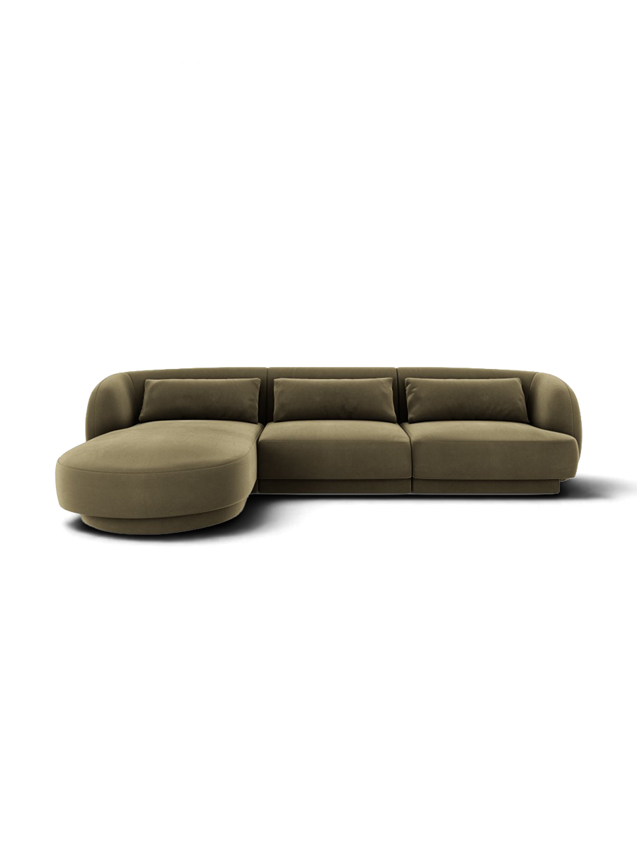 
Canapé d'angle design 4 places « Tulum » - Chenille beige clair / Pièce d'angle gauche