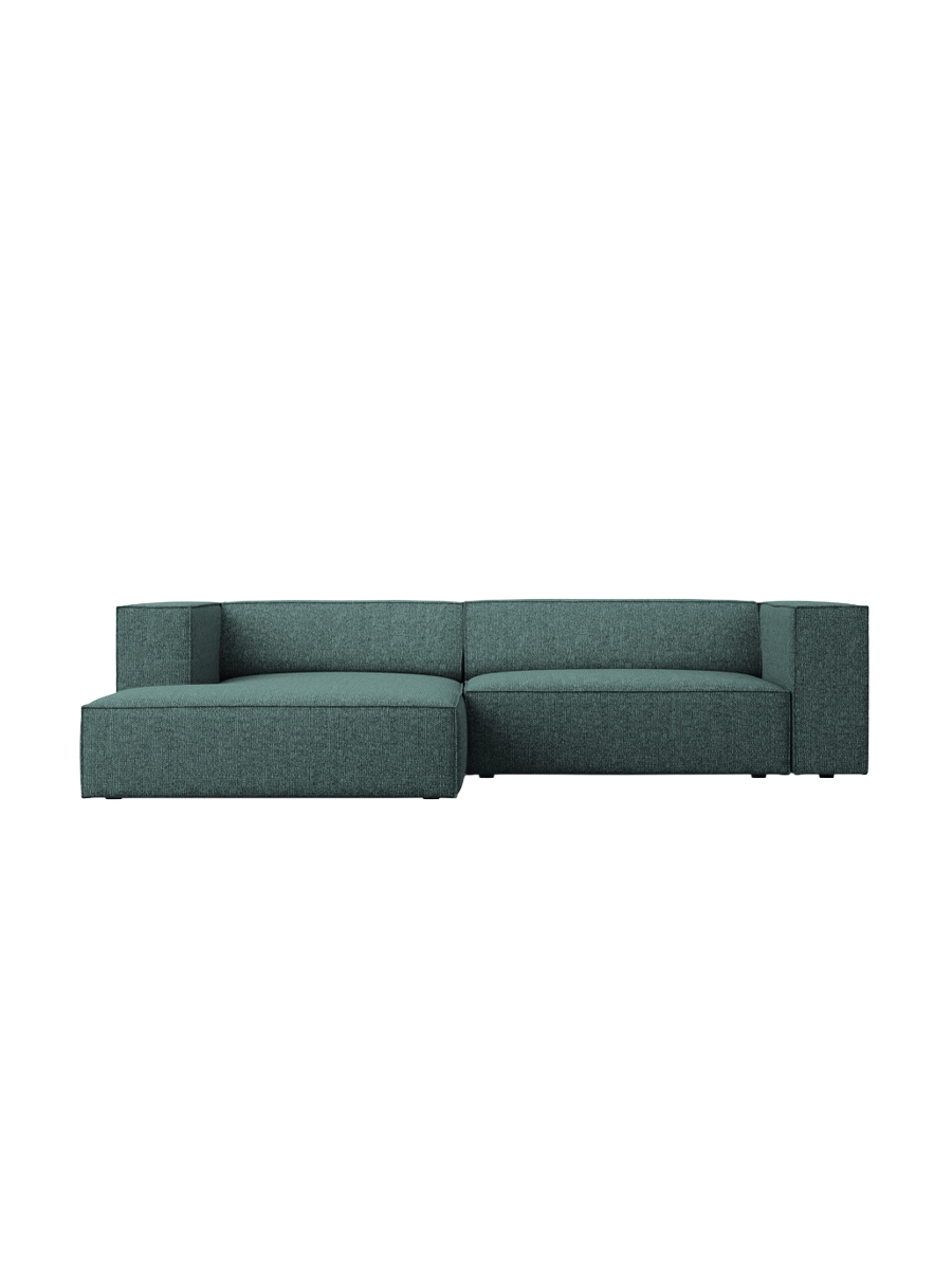 
3-Seater Designer Corner Sofa "Arendal" - Petrol Chenille / Left corner section