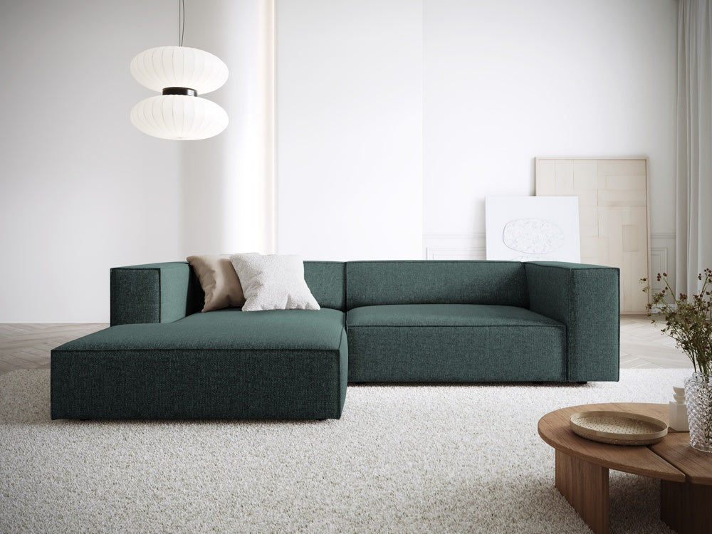 
3-Seater Designer Corner Sofa "Arendal" - Petrol Chenille / Left corner section