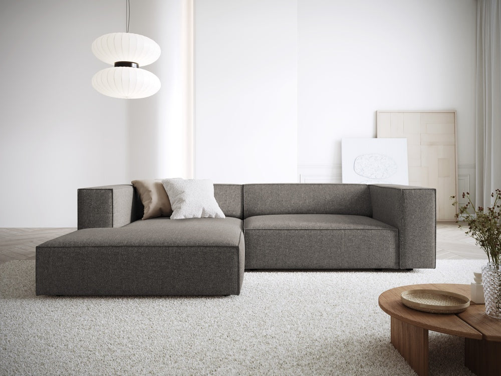 
3-Seater Designer Corner Sofa "Arendal" - Chenille Grey / Left corner section