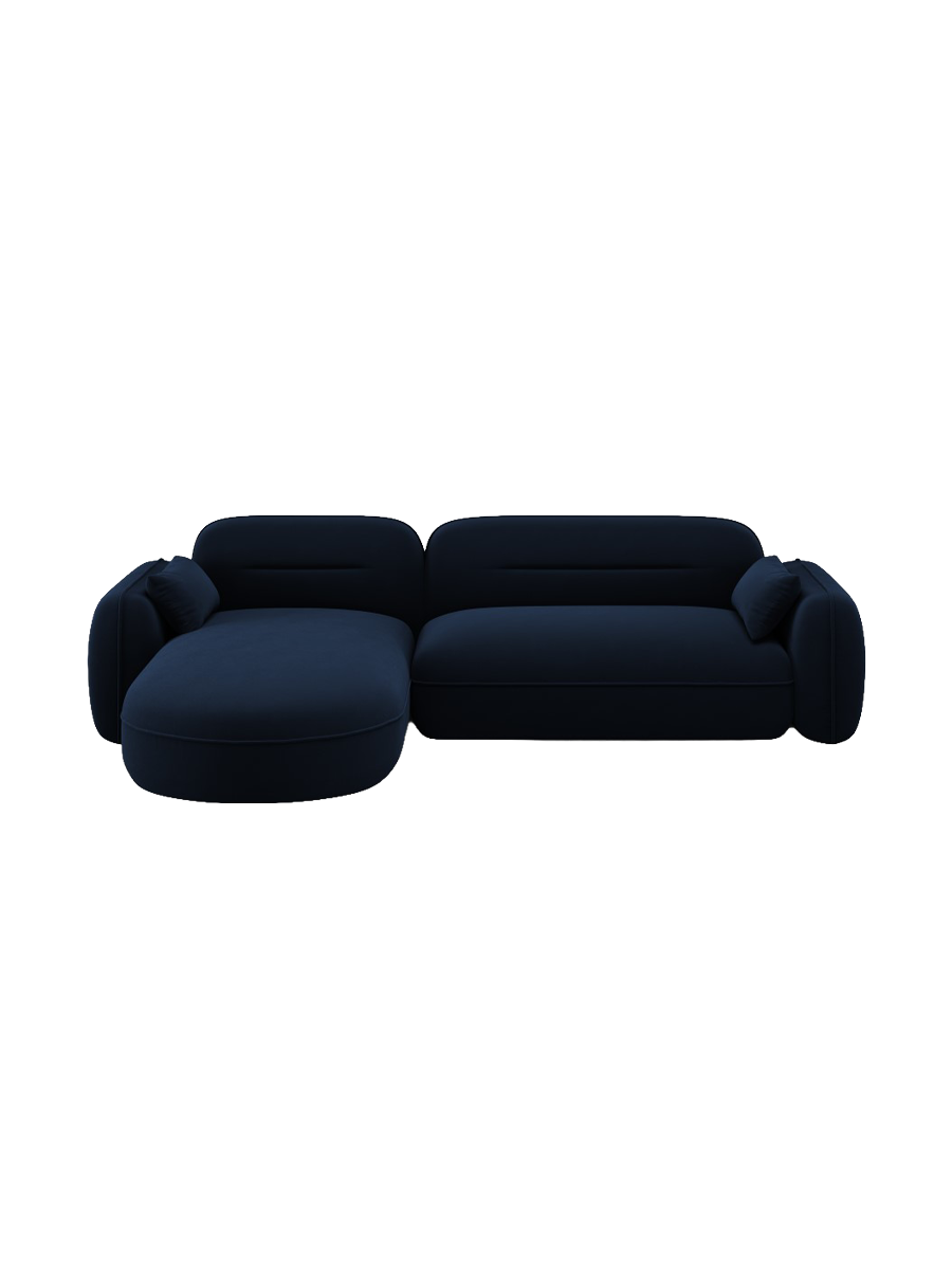 
4-Sitzer Design Ecksofa „Sydney“ - Samt Königsblau / Eckteil links