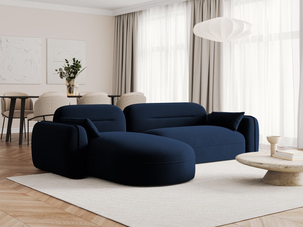 
4-Sitzer Design Ecksofa „Sydney“ - Samt Königsblau / Eckteil links