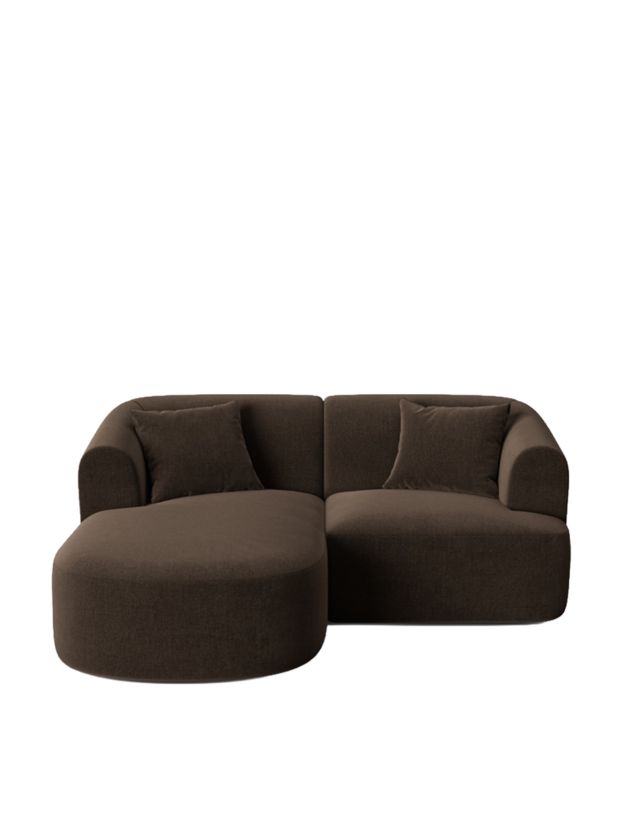 
3-Seater Designer Corner Sofa "Campi" - Velvet Chocolate / Left corner section