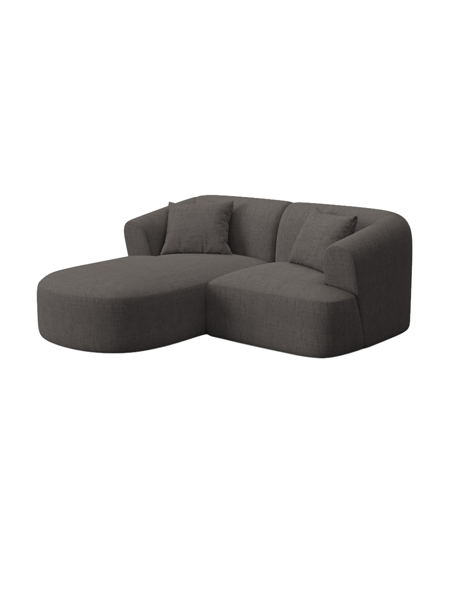 
3-Seater Designer Corner Sofa "Campi" - Textured Fabric Grey / Left corner section