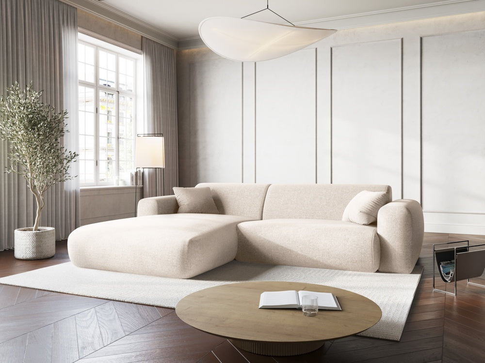 
4-Sitzer Design Ecksofa „Nolio“ - Chenille Light Beige / Eckteil links