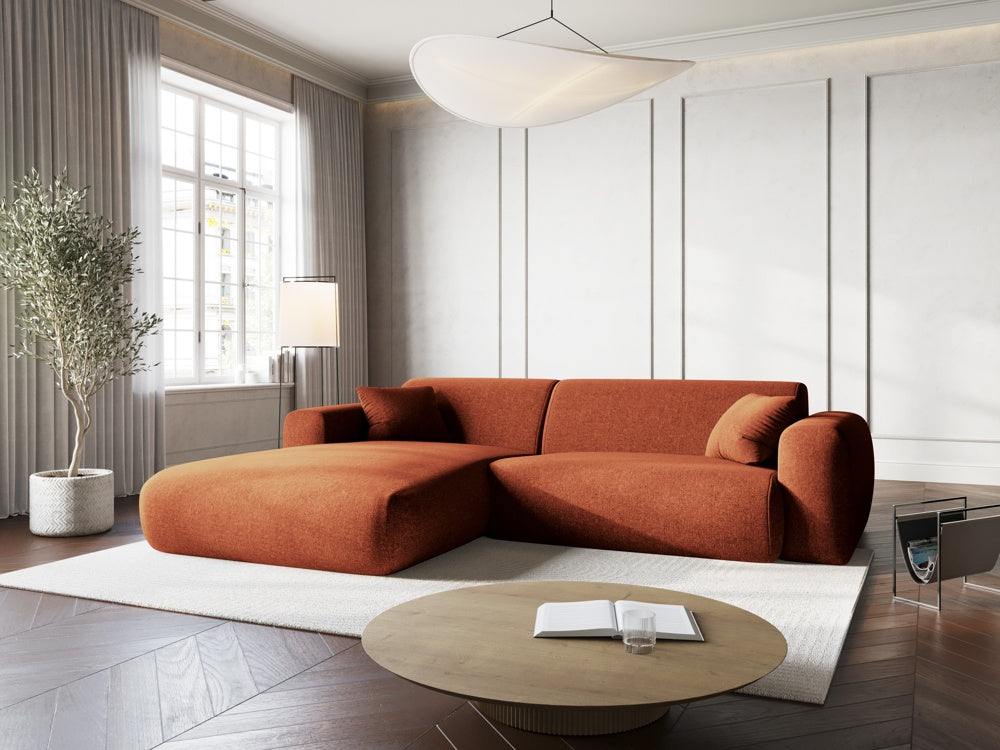 
4-Sitzer Design Ecksofa „Nolio“ - Chenille Terracotta / Eckteil links