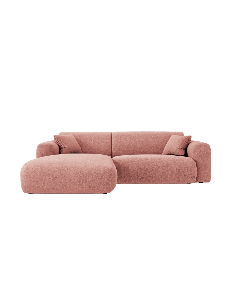 
4-Sitzer Design Ecksofa „Nolio“ - Chenille Rosa / Eckteil links