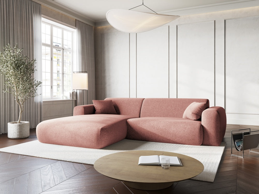 
4-Sitzer Design Ecksofa „Nolio“ - Chenille Rosa / Eckteil links