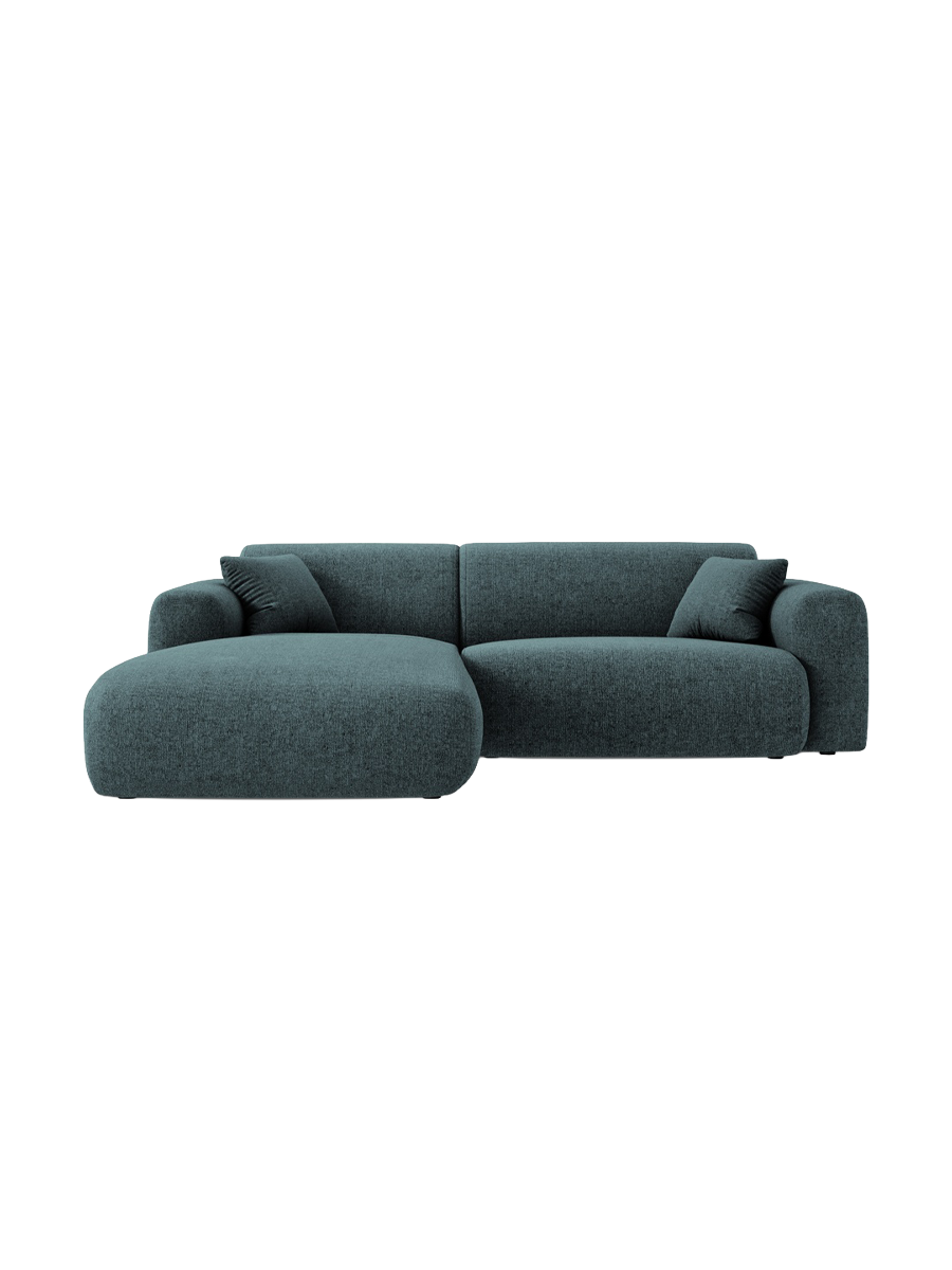 
4-Sitzer Design Ecksofa „Nolio“ - Chenille Petrol / Eckteil links