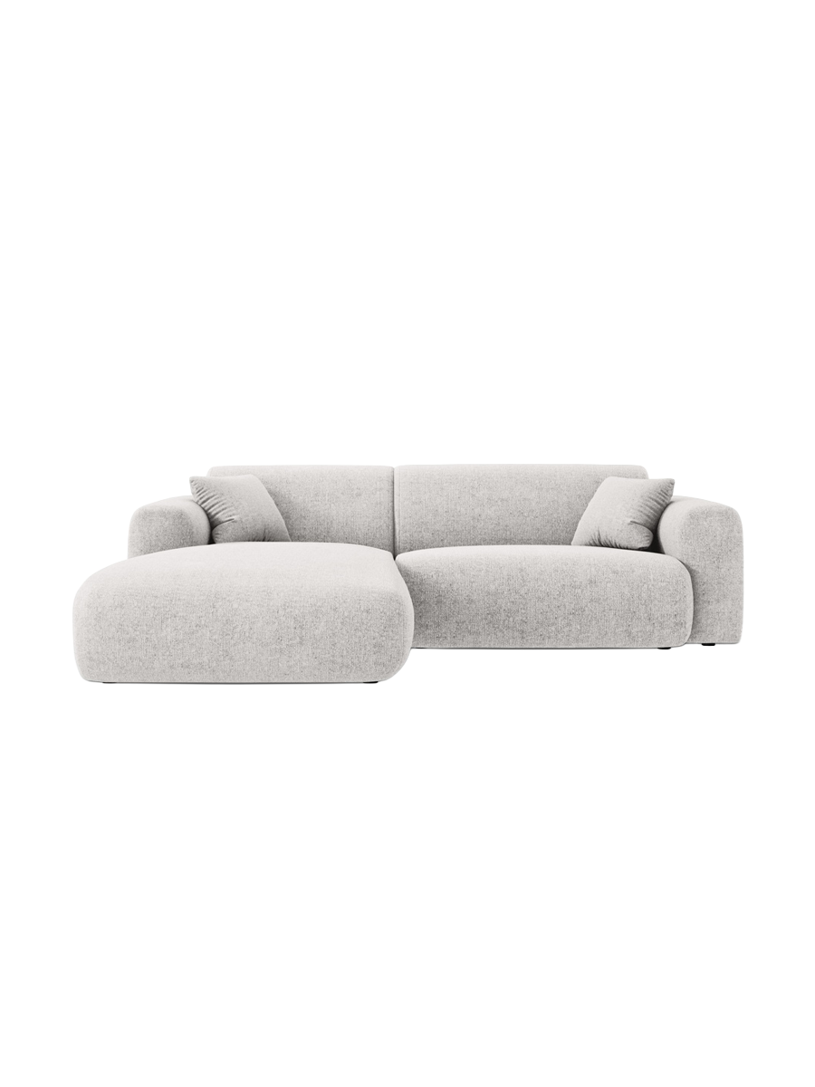 
4-Sitzer Design Ecksofa „Nolio“ - Chenille Hellgrau / Eckteil links