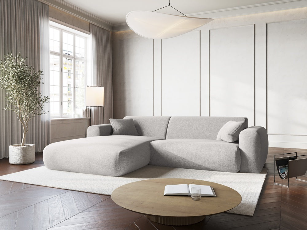 
4-Sitzer Design Ecksofa „Nolio“ - Chenille Hellgrau / Eckteil links
