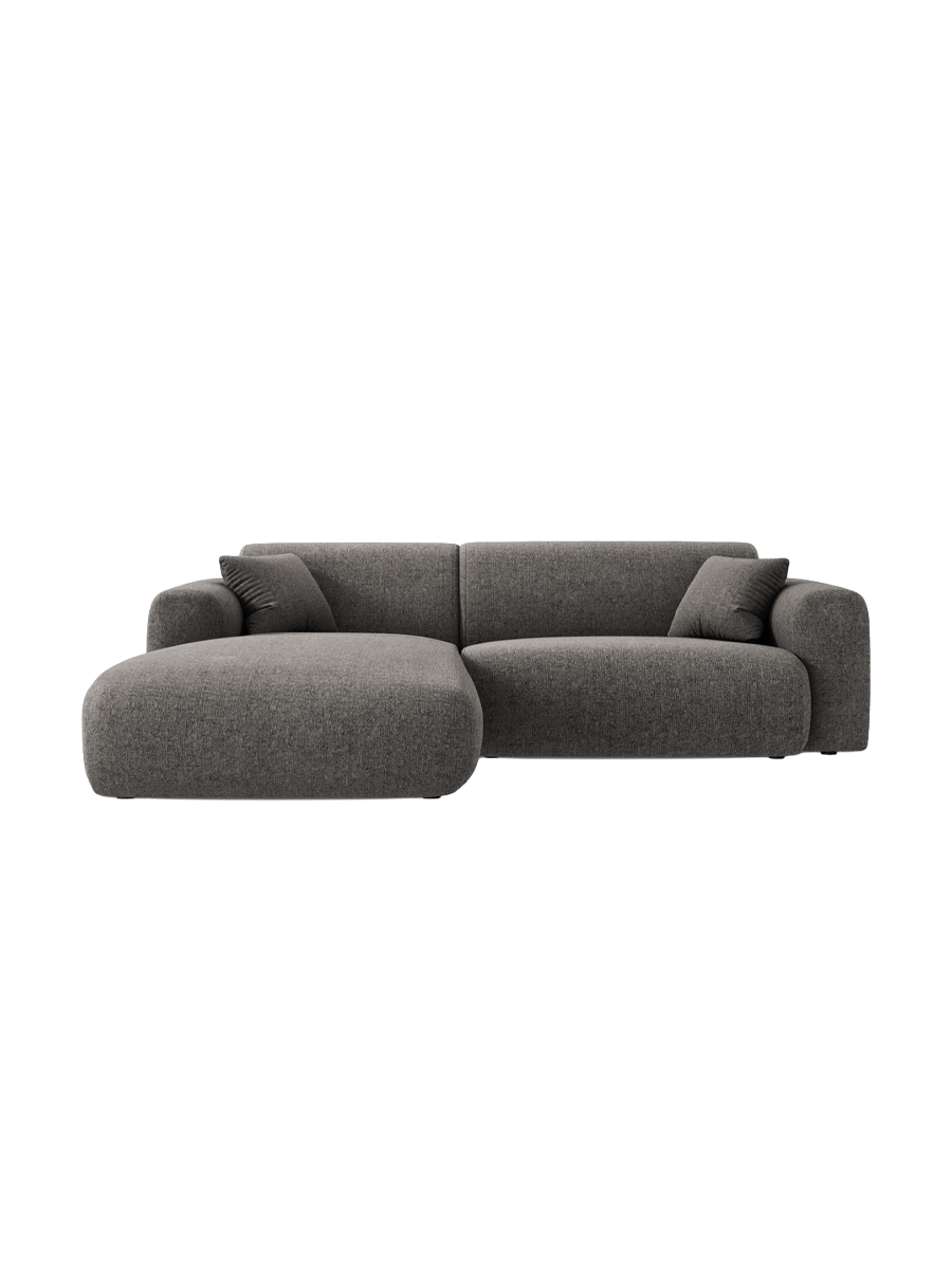 
4-Sitzer Design Ecksofa „Nolio“ - Chenille Grau / Eckteil links