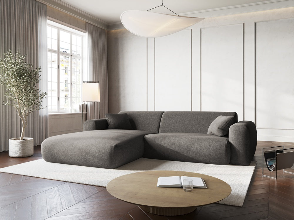 
4-Sitzer Design Ecksofa „Nolio“ - Chenille Grau / Eckteil links