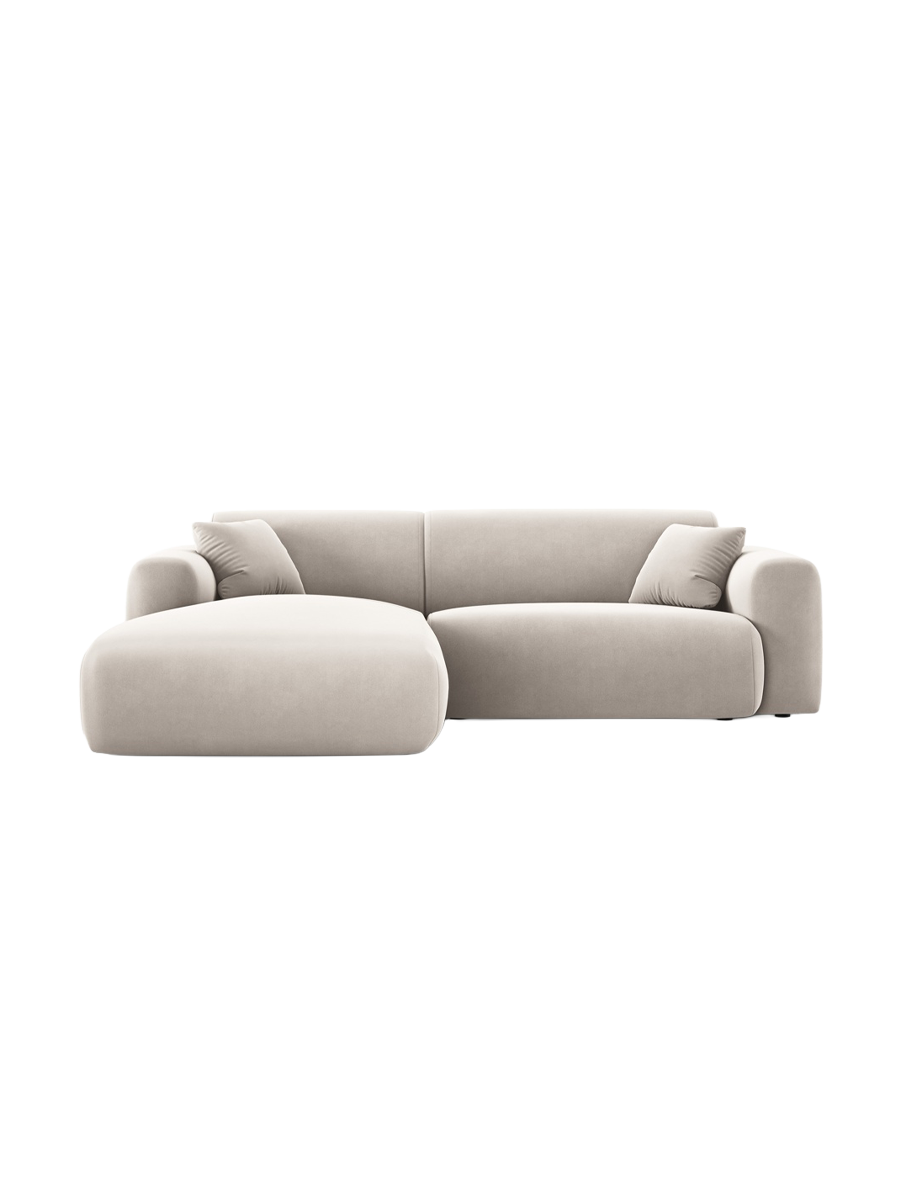 
4-Sitzer Design Ecksofa „Nolio“ - Samt Beige hell / Eckteil links