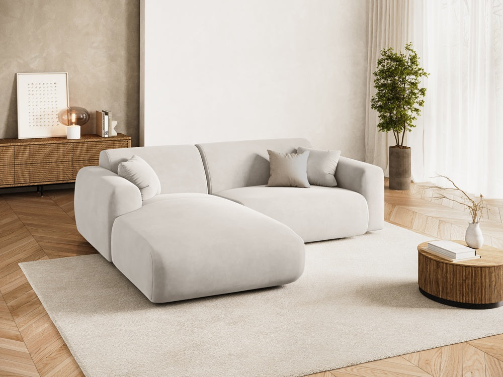 
4-Sitzer Design Ecksofa „Nolio“ - Samt Beige hell / Eckteil links