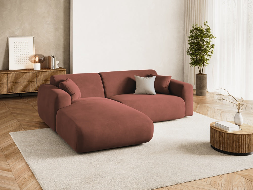 
4-Sitzer Design Ecksofa „Nolio“ - Samt Terracotta dunkel / Eckteil links