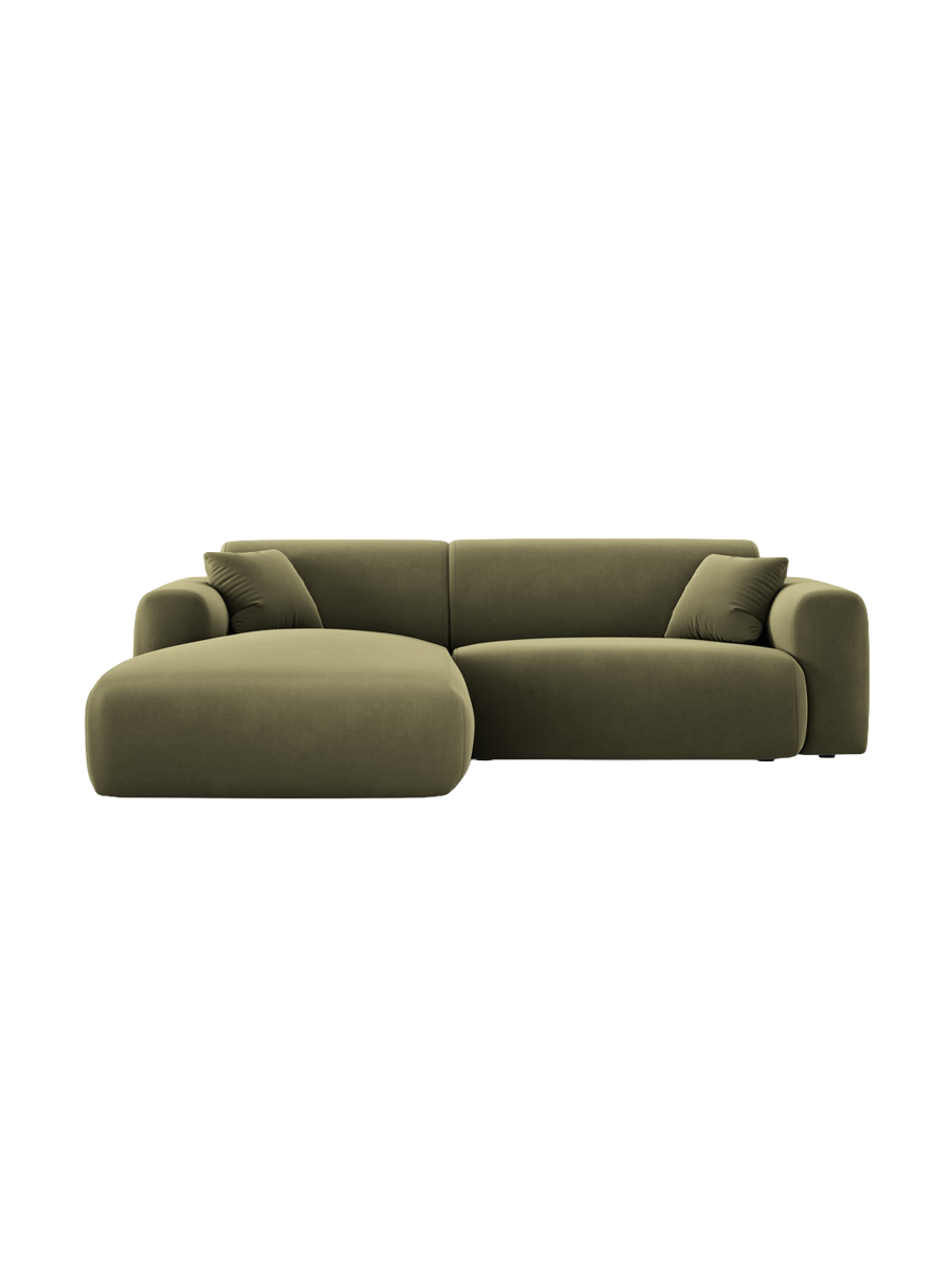 
4-Sitzer Design Ecksofa „Nolio“ - Samt Hellgrün / Eckteil links