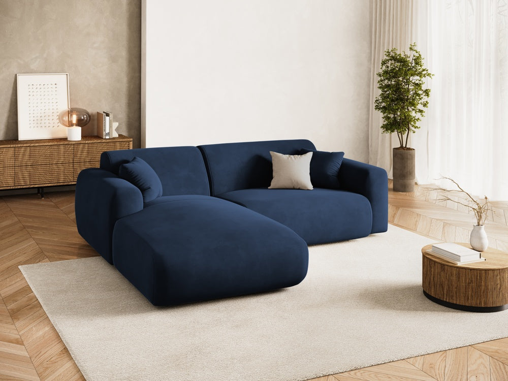 
4-Sitzer Design Ecksofa „Nolio“ - Samt Königsblau / Eckteil links