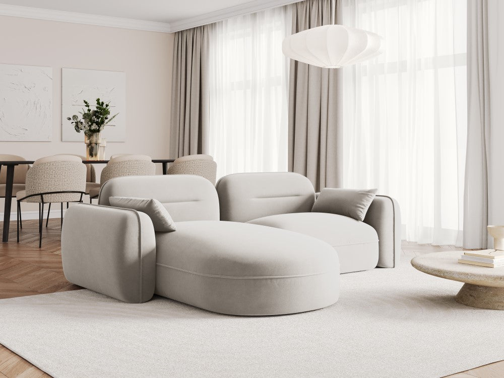 
3-Sitzer Design Ecksofa „Sydney“ - Samt Beige hell / Eckteil links