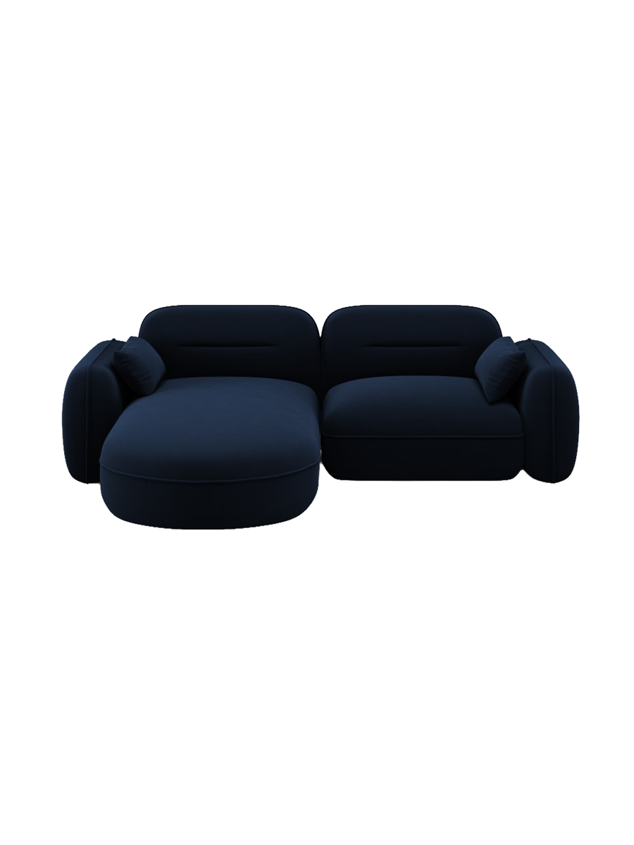 
3-Sitzer Design Ecksofa „Sydney“ - Samt Königsblau / Eckteil links