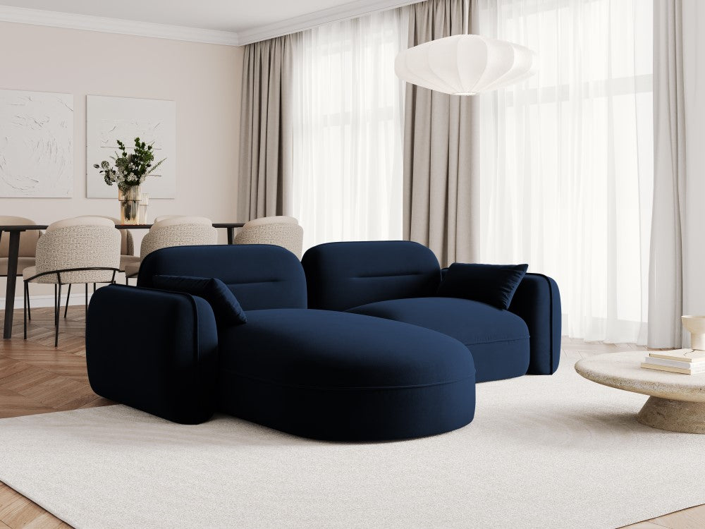 
3-Sitzer Design Ecksofa „Sydney“ - Samt Königsblau / Eckteil links