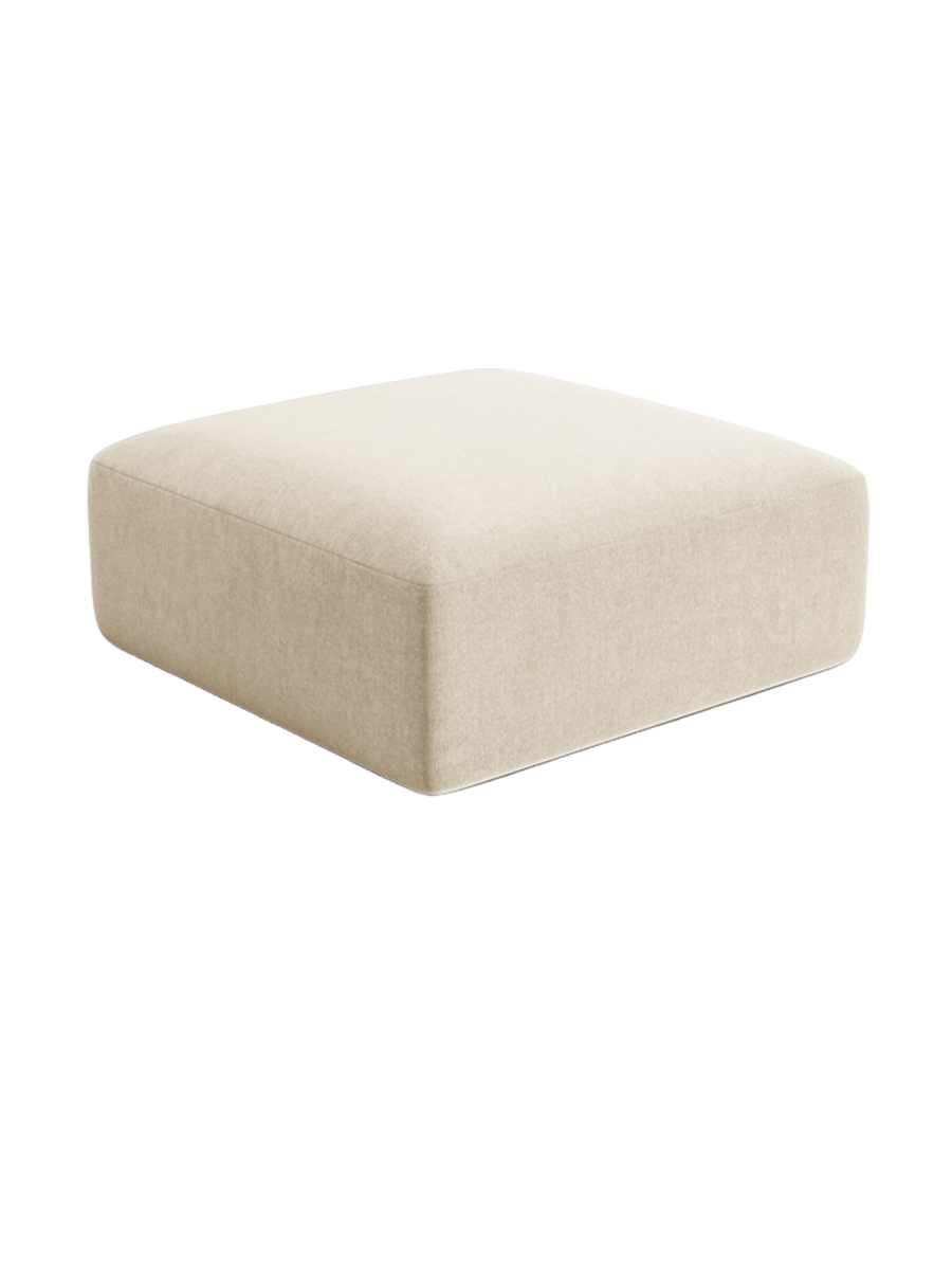 
"Campi" Design Ottoman - Light Beige Velvet
