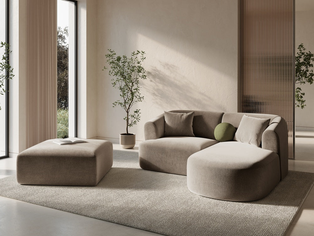 
"Campi" Design Ottoman - Velvet Beige Dark