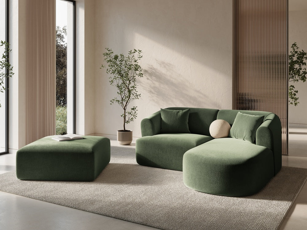 
"Campi" Design Ottoman - Velvet Green