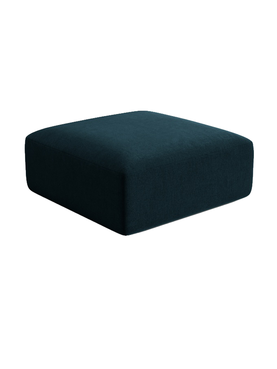 
"Campi" Design Ottoman - Dark petrol velvet