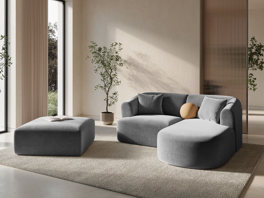 
"Campi" Design Ottoman - Velvet Grey