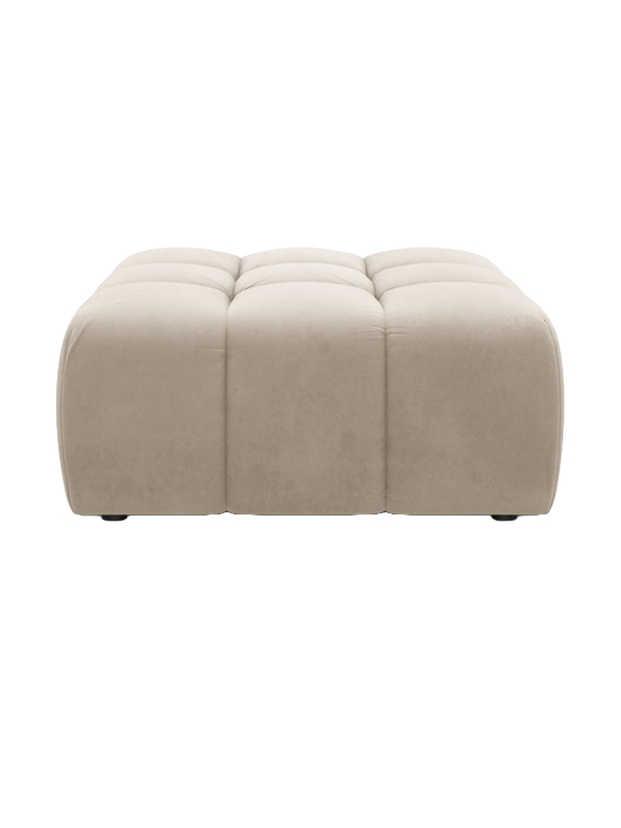 
Pouf design « Hawaii » - Velours Beige clair / Pièce d'angle droite