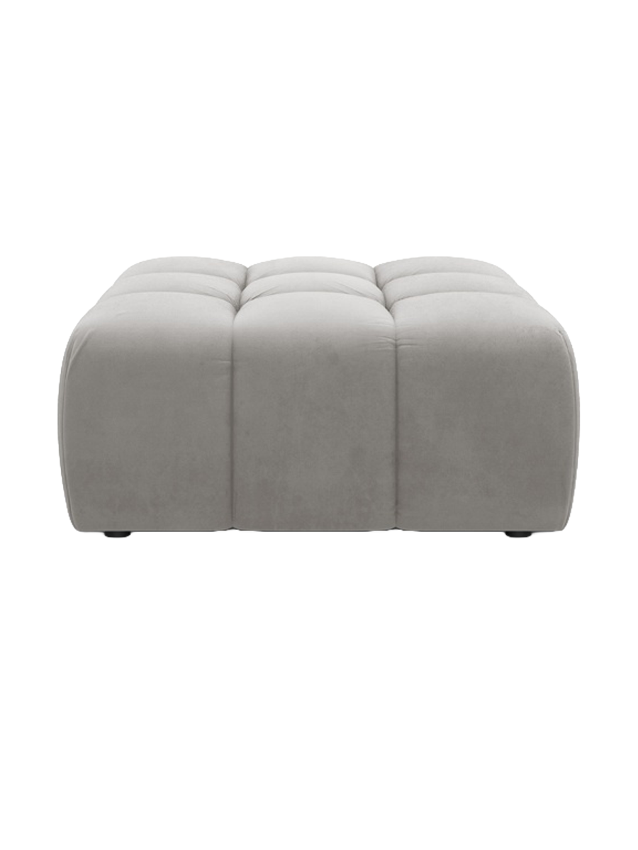 
Pouf design « Hawaii » - Velours argenté / Pièce d'angle droite