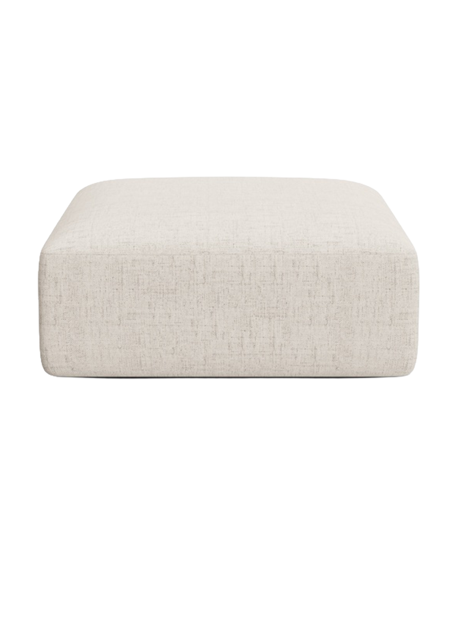 
"Campi" Design Ottoman - Structured Fabric Light Beige