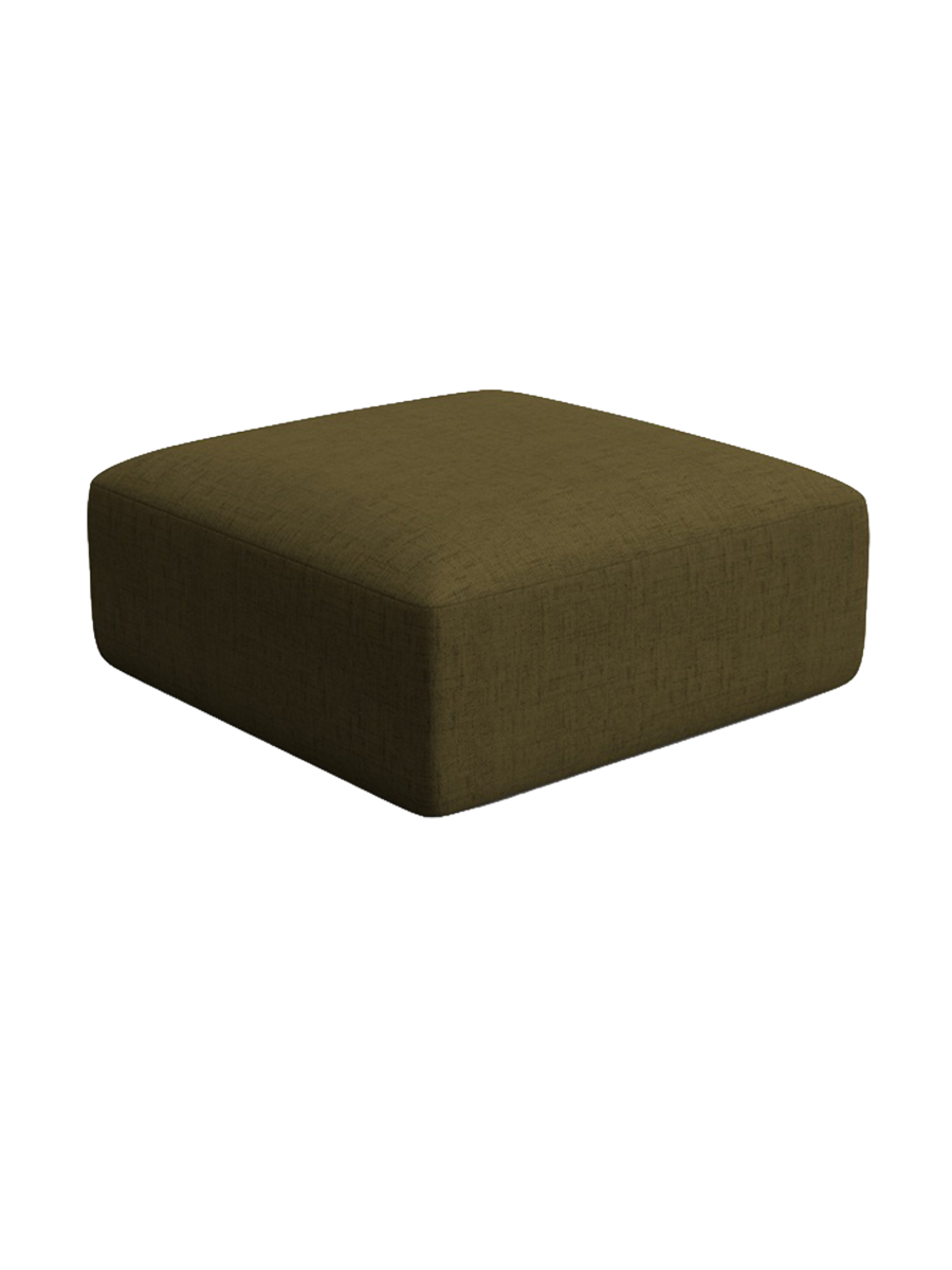 
"Campi" Design Ottoman - Textured Fabric Green