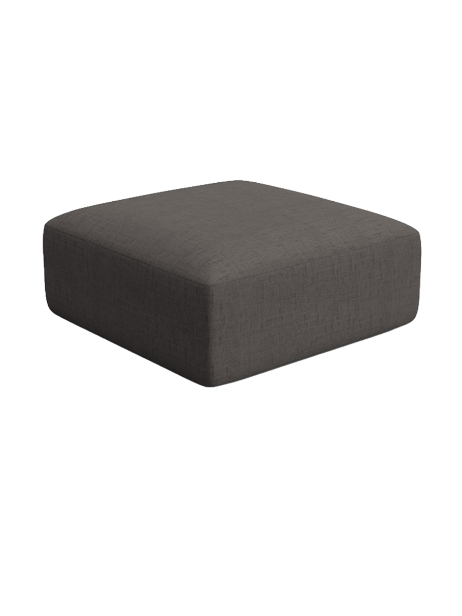 
"Campi" Design Ottoman - Textured Fabric Grey